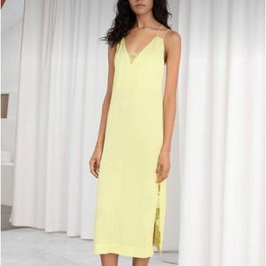 And other stories satin midi slip dress. New with tags
